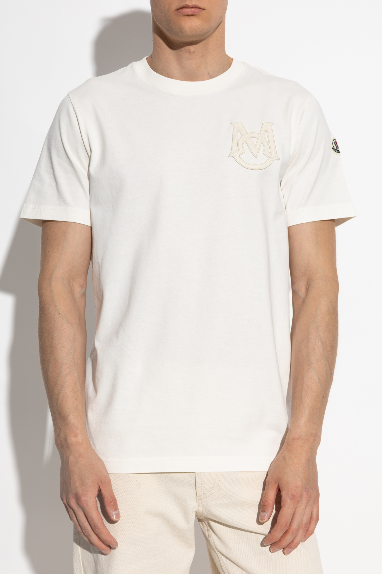 Tシャツ・カットソー MONCLER CREAM COTTON T-SHIRT 22677474_52682979_600.jpg